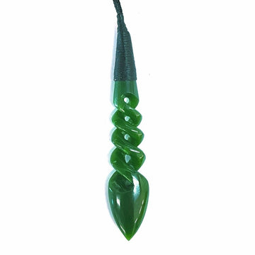 New Zealand Greenstone Pendant - Five Twist 90mm